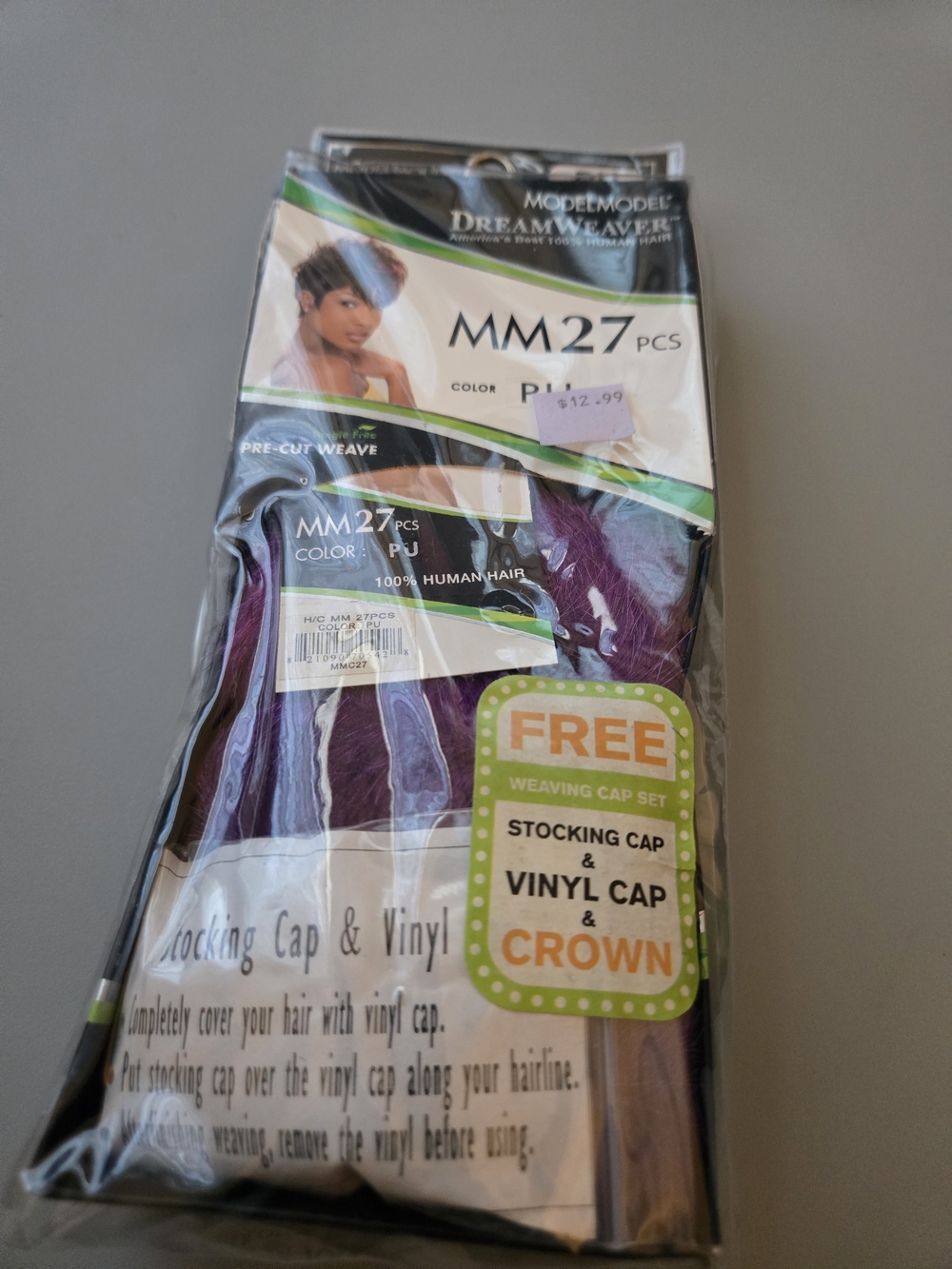 model+model DreamWeaver MM27 27 Pieces Weaving Hair Extension Purple Human Hair
